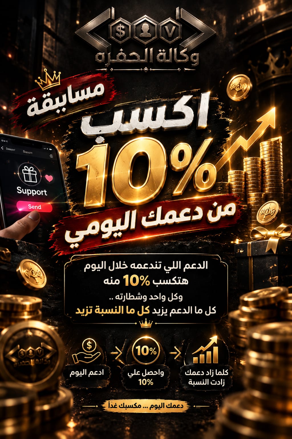 اكسب ١٠% من دعمك اليومي